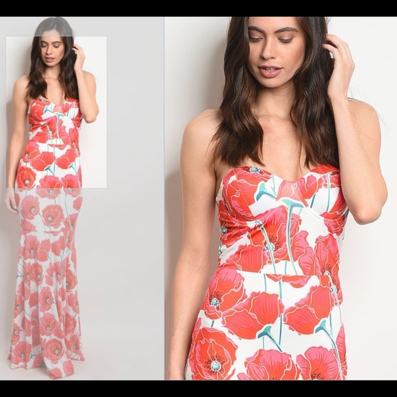 Sale! Ivory Floral Mermaid Dress - Picture 5 of 5